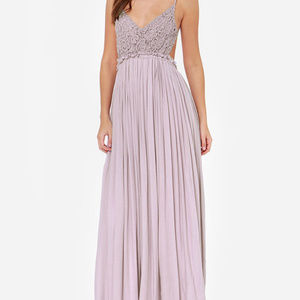 Blooming Prairie Crocheted Maxi Dress Lavender